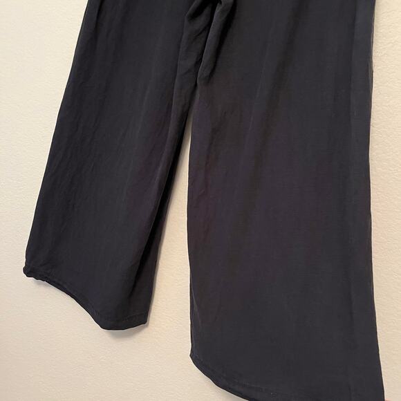 Like new $168 Splendid Angie Wide Leg Palazzo Pant Black Large Linen Blend - Picture 9 of 11